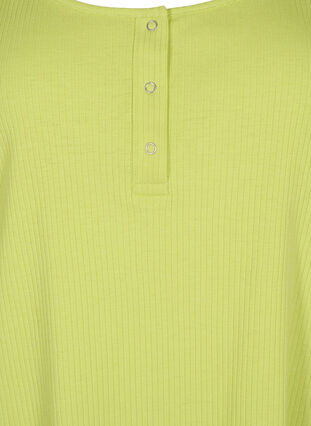 Top with a round neck in ribbed fabric, Wild Lime, Packshot image number 2
