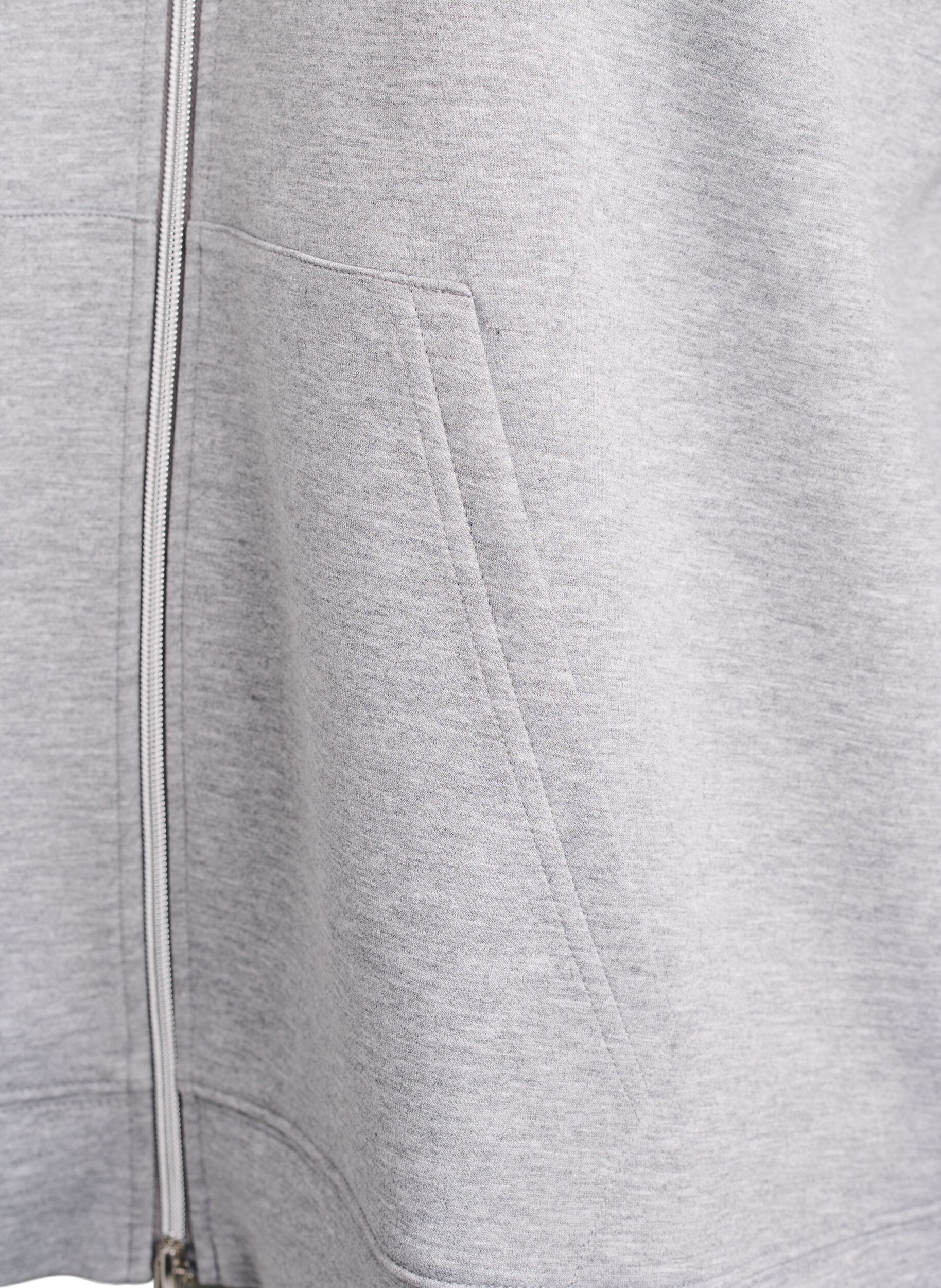 Zizzifashion Scuba hoodie with zip and pockets, Grey, Packshot image number 3