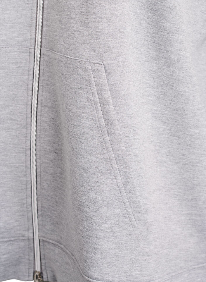 Scuba hoodie with zip and pockets, Grey, Packshot image number 3