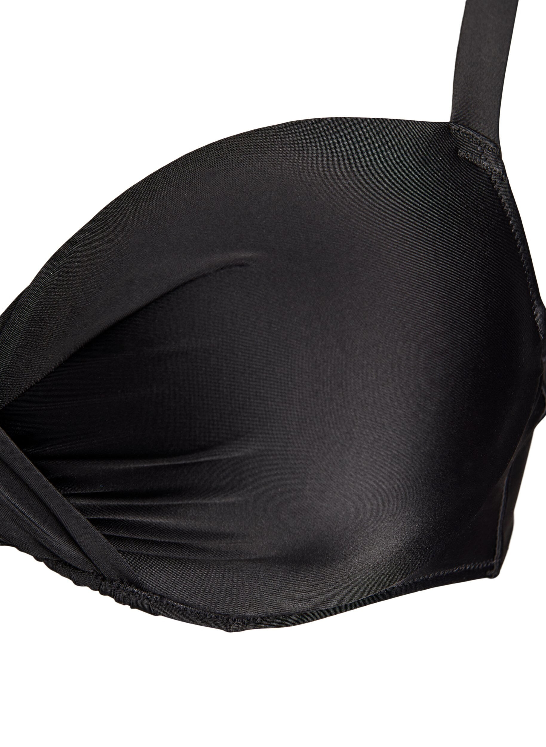 Zizzifashion Bikini top with underwire and draping, Black, Packshot image number 2