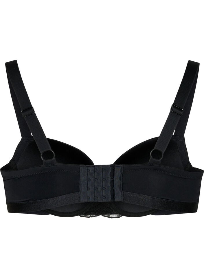 Moulded bra with mesh, Black, Packshot