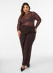 Mesh blouse with print, Brown, Model image number 1