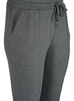 Marled trousers with drawstring and pockets, Black Melange, Packshot image number 2