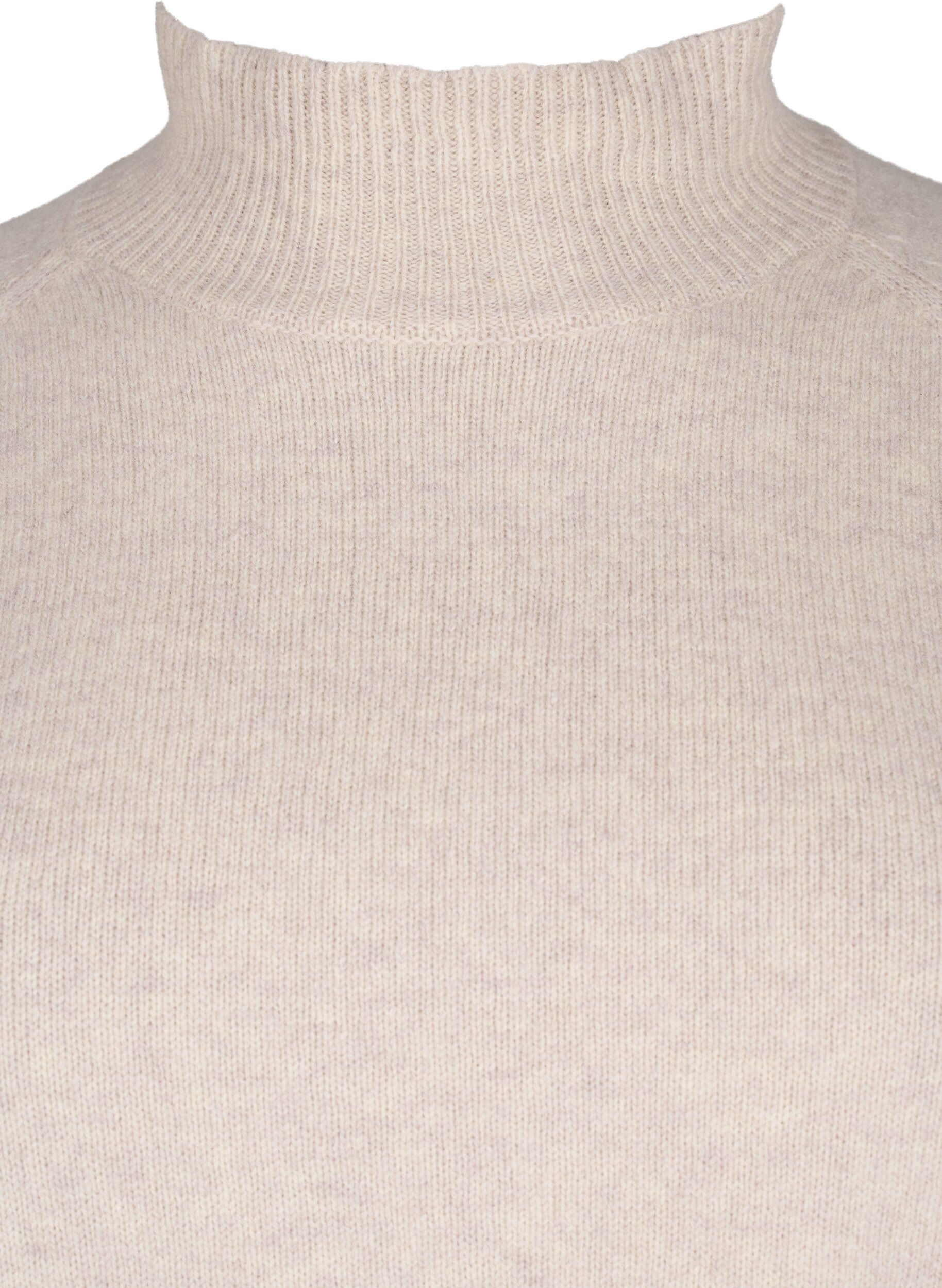Zizzifashion Merino wool turtleneck jumper, Pumice Stone Mel., Packshot image number 2