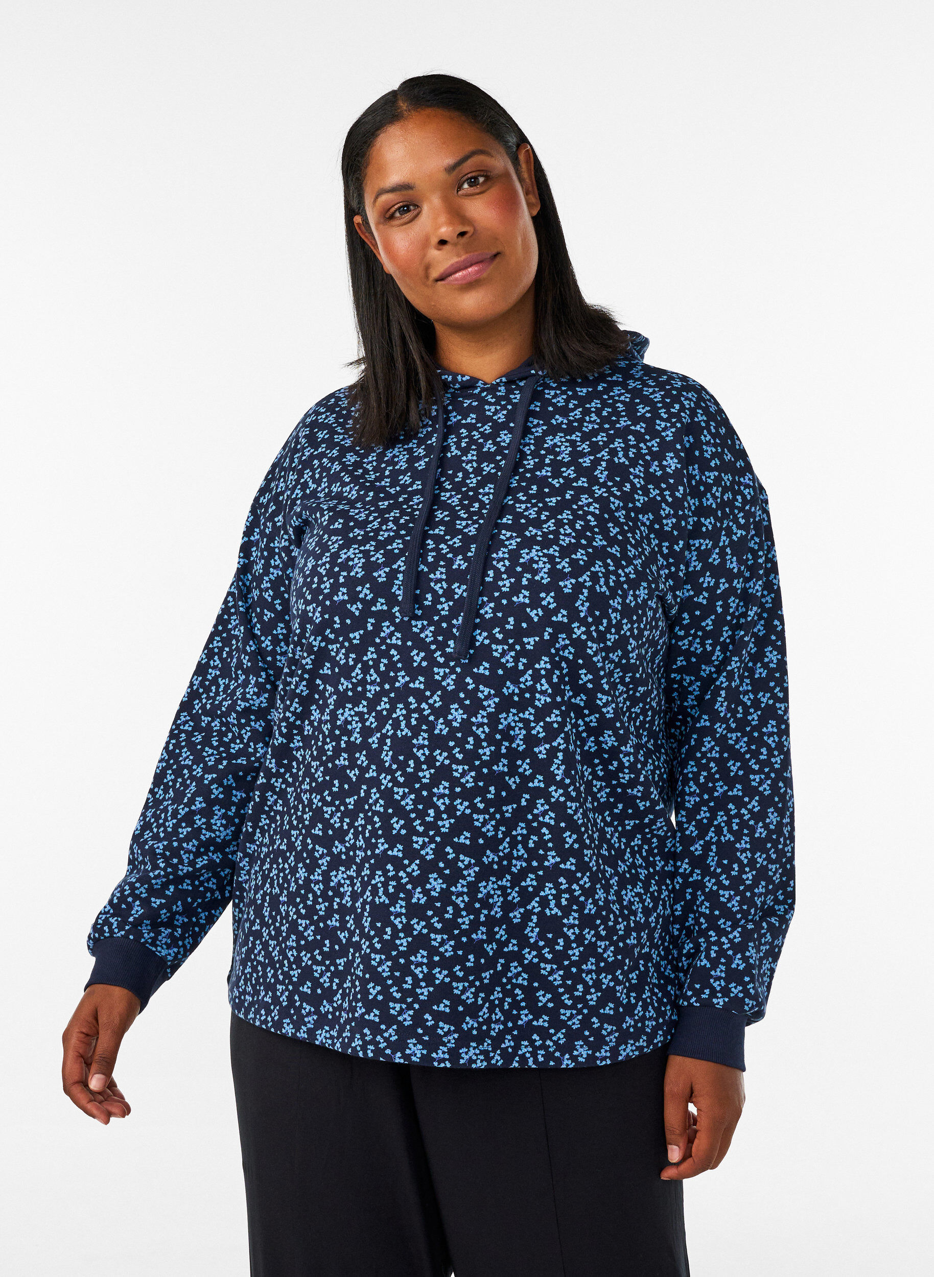 Hoodie with all-over print, Blue, Model
