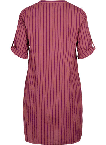 Striped cotton dress with 3/4 sleeves, R. Rose/D. P. Stripe, Packshot image number 1
