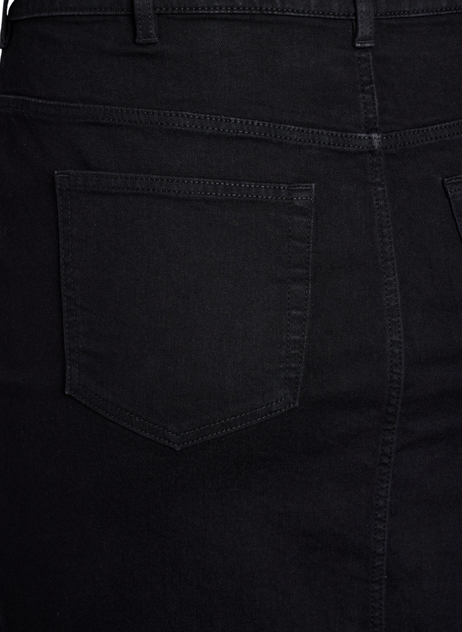 Zizzifashion Tight-fitting denim skirt, Black, Packshot image number 3