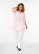 Cotton tunic with a V-neck, Rose, Model image number 1
