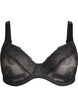 Full cover bra in mesh with wave pattern, Black, Packshot image number 0