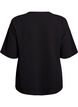 Short-sleeved blouse with V-neck, Black, Packshot image number 1