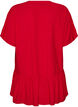 Loose tunic with crinkled texture and ruffle hem, Red, Packshot image number 1
