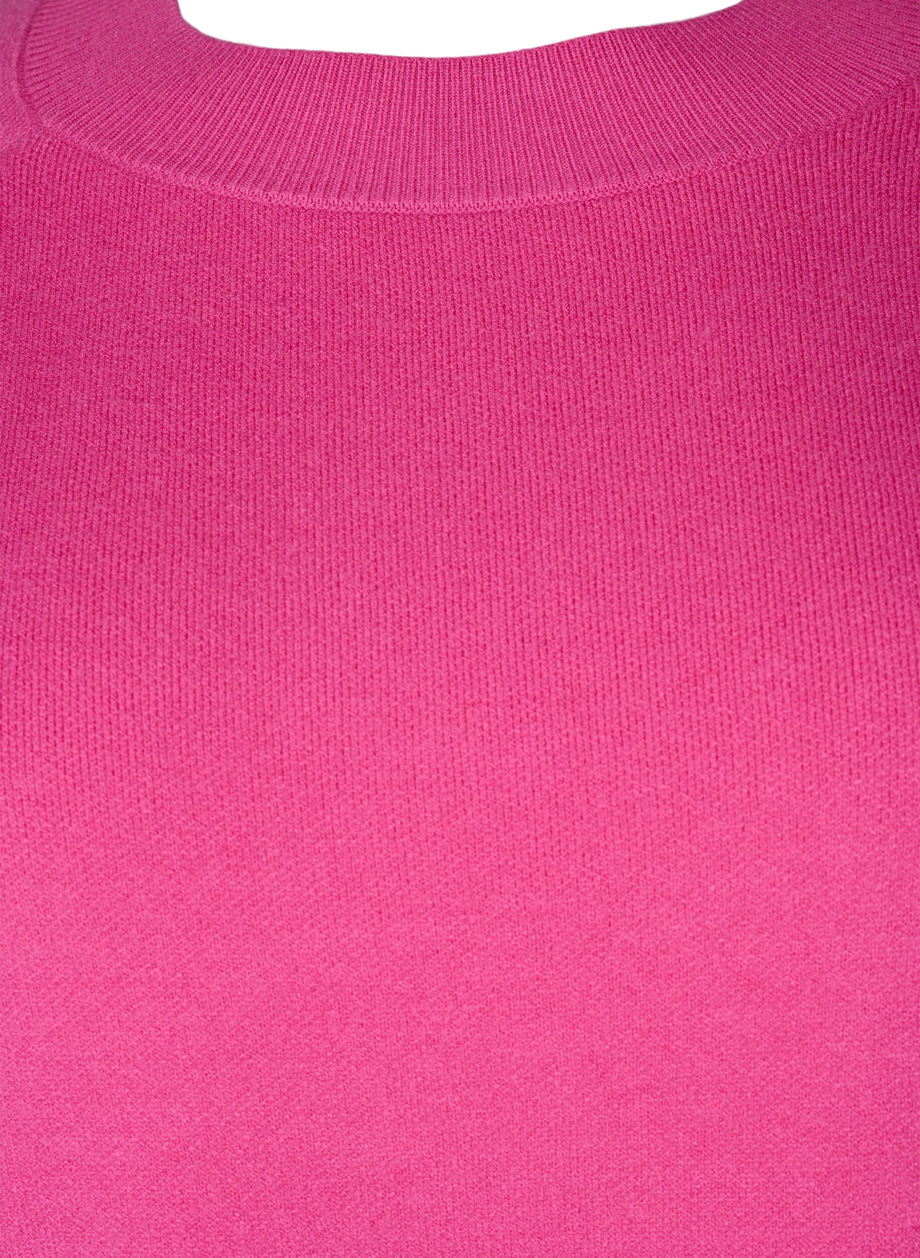 Zizzifashion Viscose blend pullover with side slit	, Raspberry Rose, Packshot image number 2
