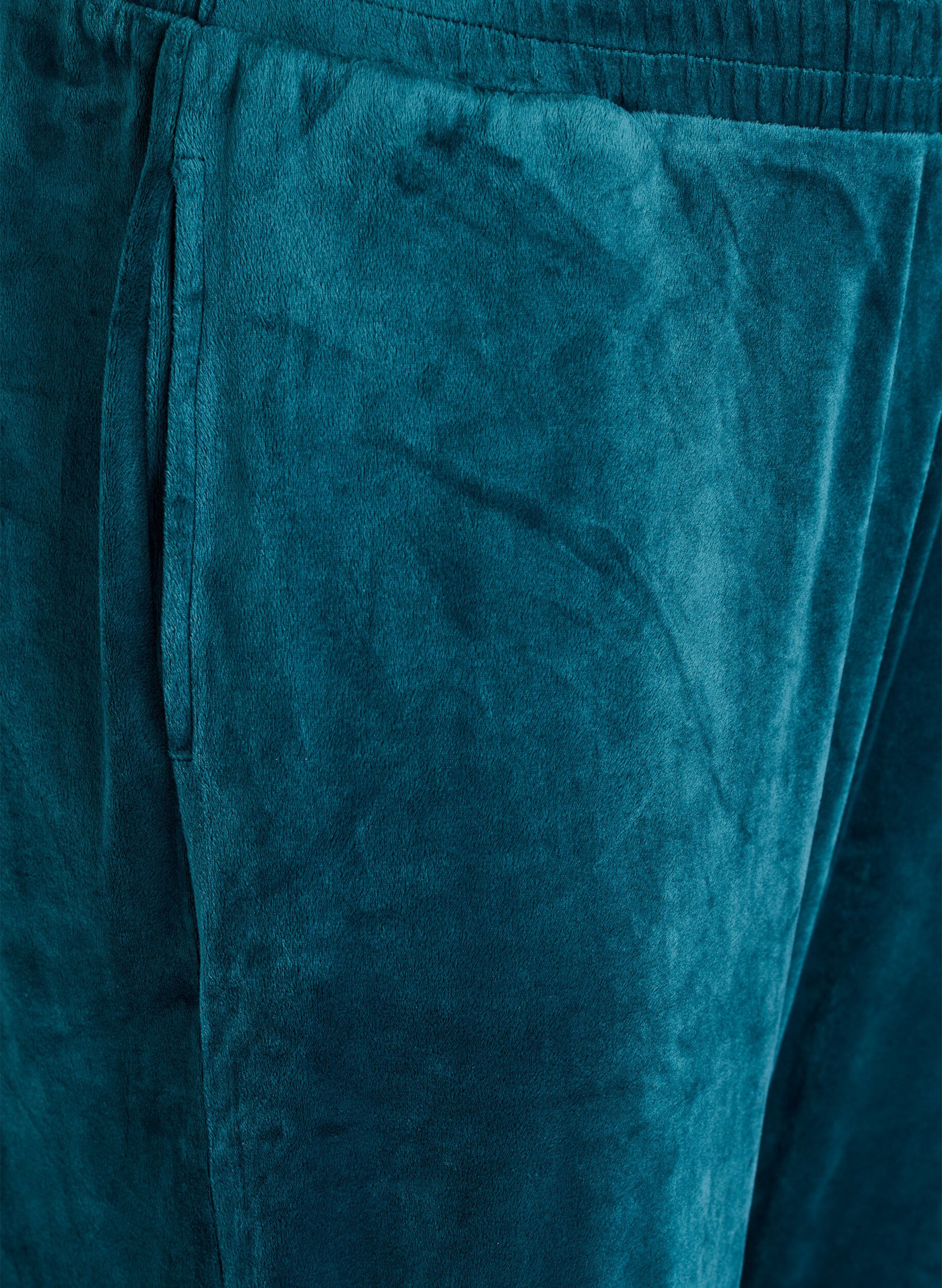 Zizzifashion Loose velvet trousers, Green, Packshot image number 2