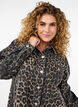 Long-sleeved denim dress with leopard print, Brown Leo AOP, Model image number 2