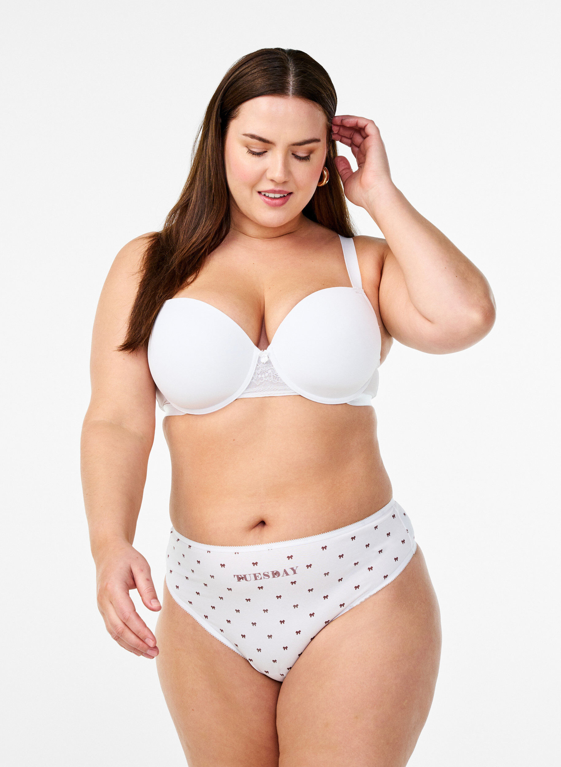 7-pack G-strings in cotton with weekdays printed, Rose, Model