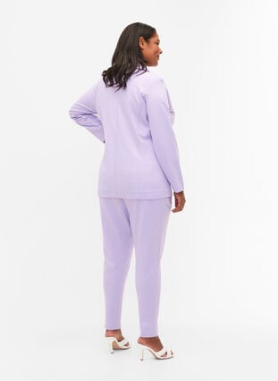 Cropped trousers with pockets, Purple Rose, Model image number 1