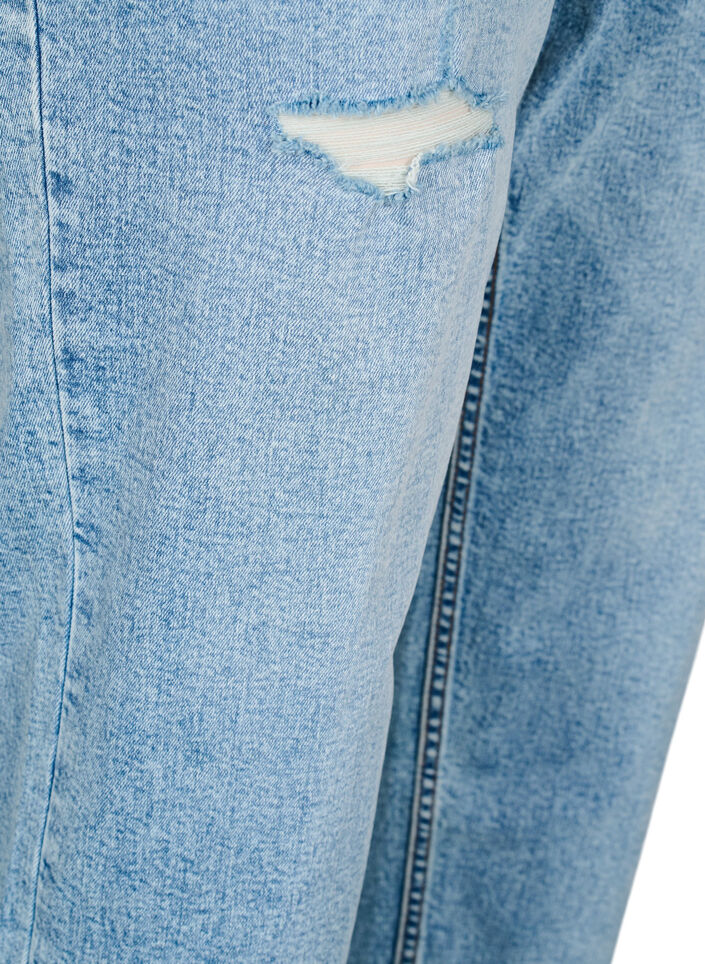 Cropped Vera jeans with distress detail, Light Blue, Packshot image number 3