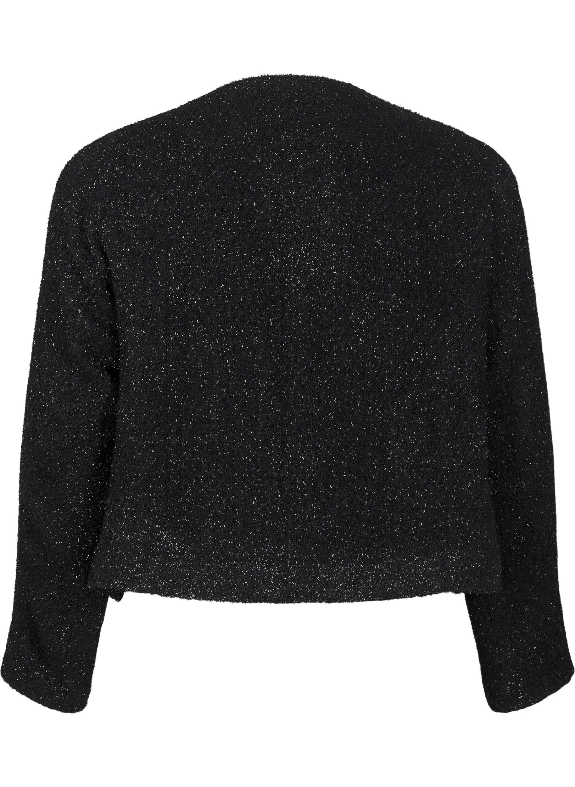 Zizzifashion Jacket with bow and glitter thread, Black, Packshot image number 1