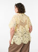 Lace blouse with ruffle collar and short sleeves, Yellow, Model image number 2