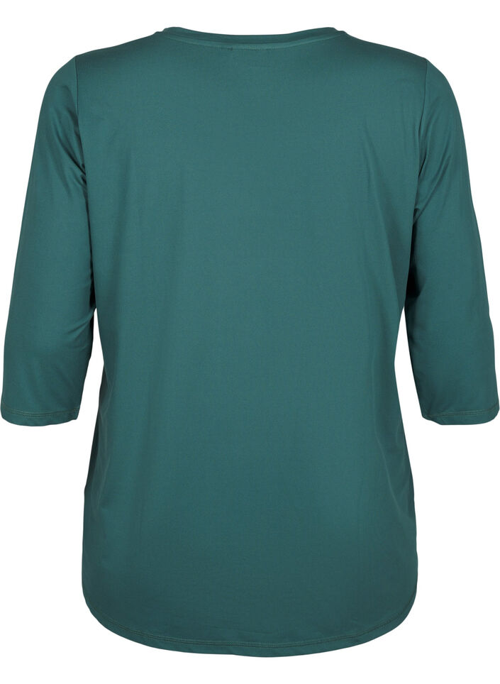 Sports top with 3/4 sleeves, Green, Packshot image number 1
