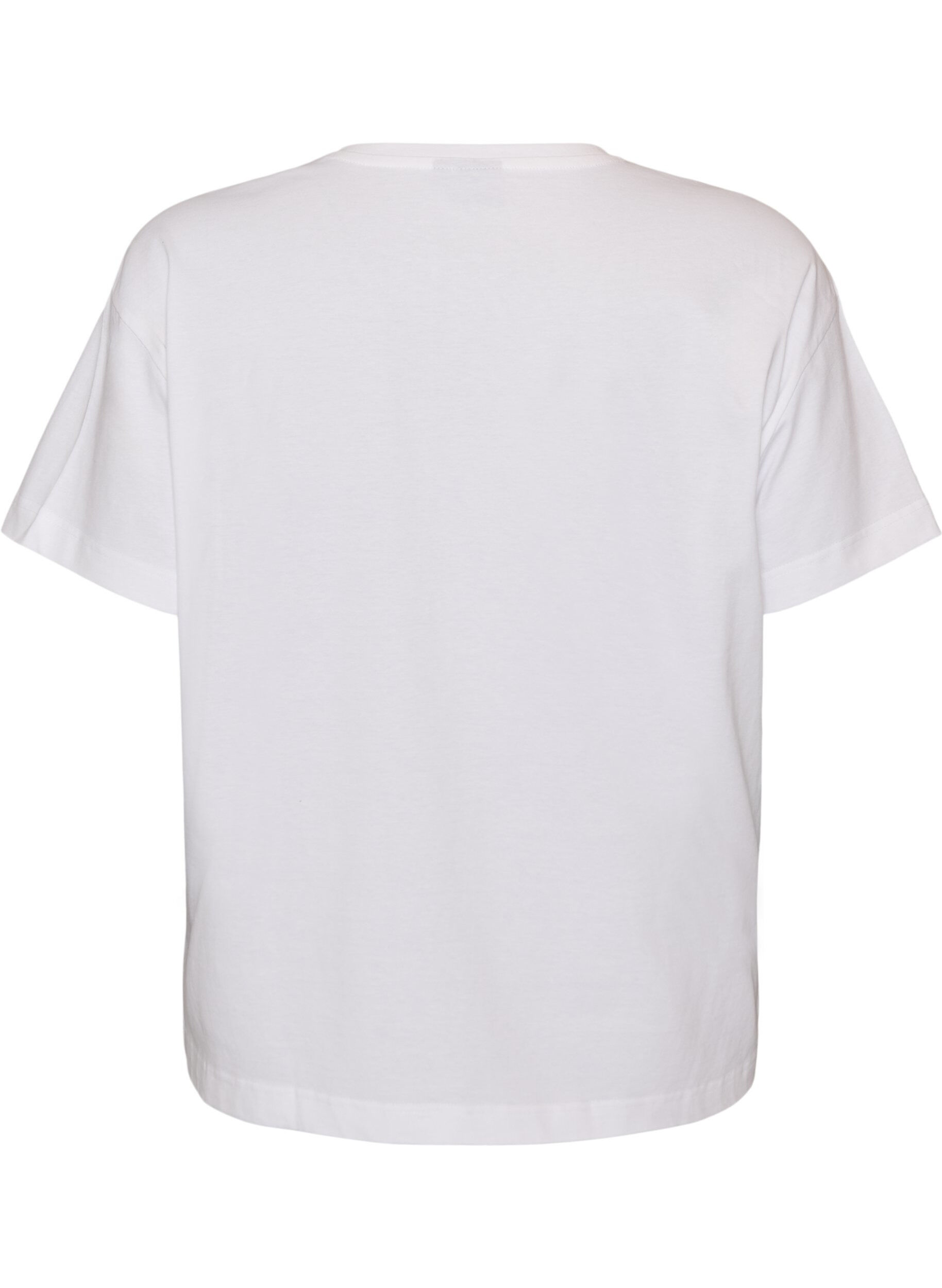Zizzifashion100% cotton T-shirt with short sleeves and print, White, Packshot image number 1