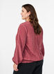 Blouse with V-neck and crinkled texture, Rose, Model image number 2