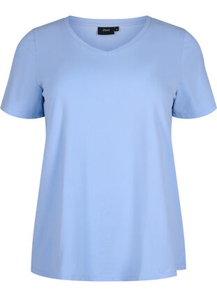 Basic plain cotton t-shirt, Serenity, Packshot image number 0