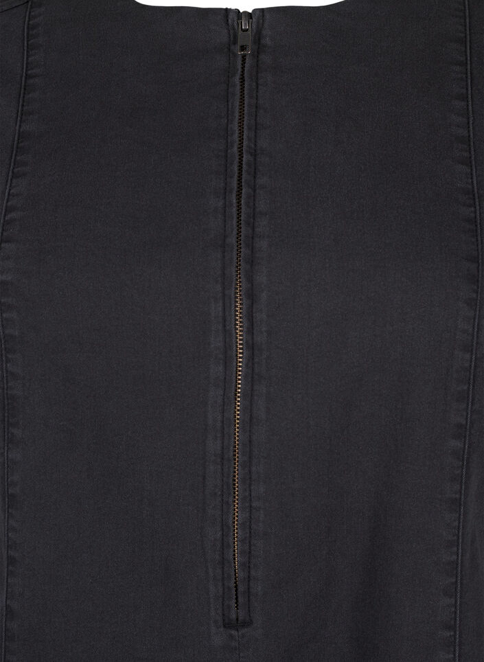 A-shape denim dress with zip, Grey Washed, Packshot image number 2