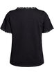 T-shirt with lace trim, Black, Packshot image number 1