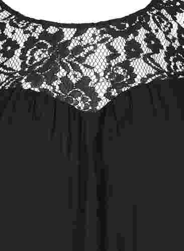 Viscose top with lace, Black, Packshot image number 2