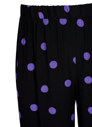 Viscose trousers with polka dots, Black w. Purple Dot, Packshot image number 2