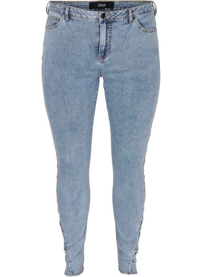 Cropped Amy jeans with bows, Light blue, Packshot image number 0