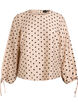 Blouse with dots and tie details, Beige, Packshot image number 0