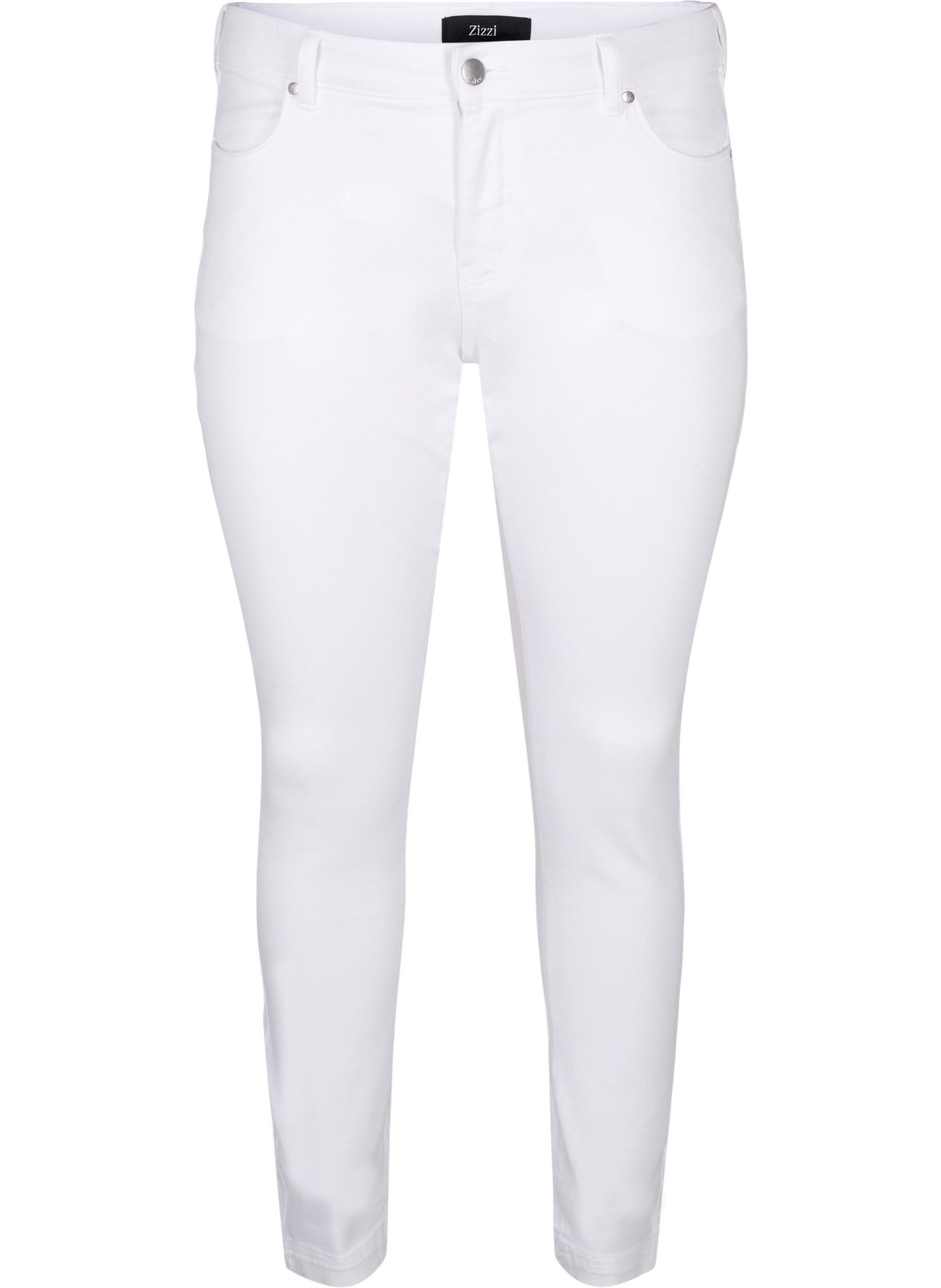 Zizzifashion Viona regular waist jeans, White, Packshot image number 0