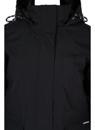 Winter jacket with removable hood and pockets, Black, Packshot image number 2