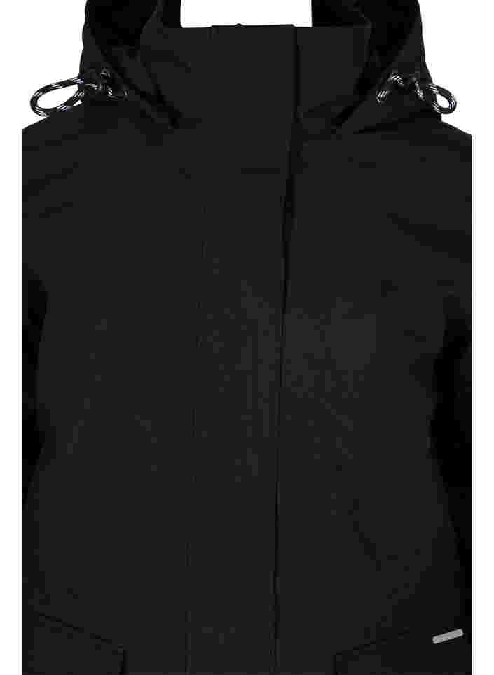 Winter jacket with removable hood and pockets, Black, Packshot image number 2