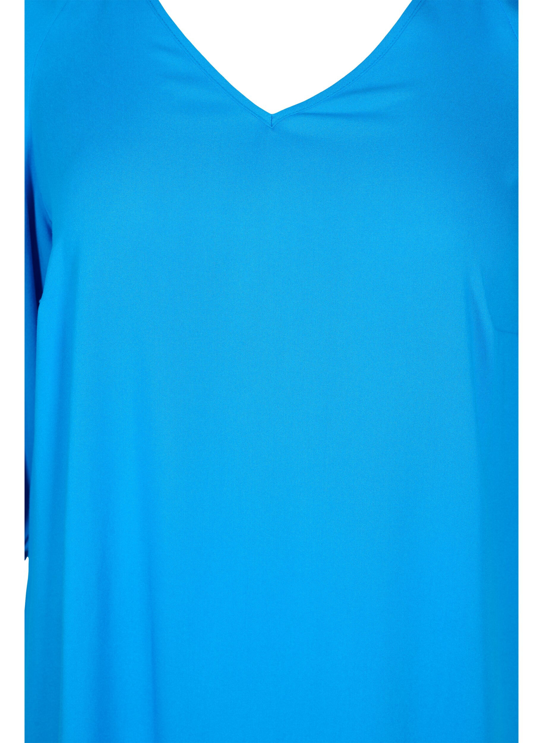 Zizzifashion Viscose dress with v-neck, Indigo Bunting, Packshot image number 2