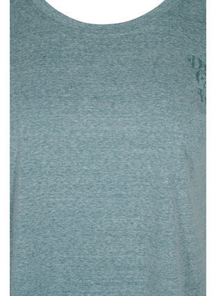 Mottled t-shirt in cotton, Sea Pine mel, Packshot image number 2