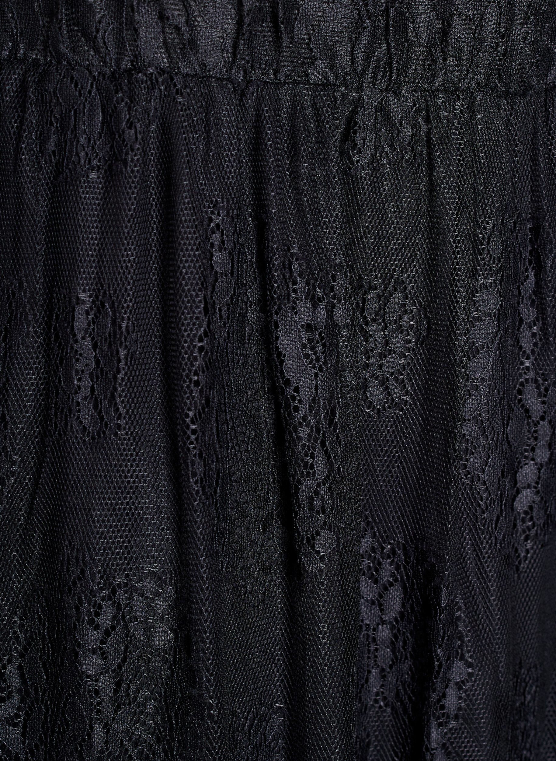 ZizzifashionLong lace skirt with elastic waist, Black, Packshot image number 2