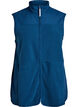 Fleece vest with high collar and pockets, Blue, Packshot image number 0