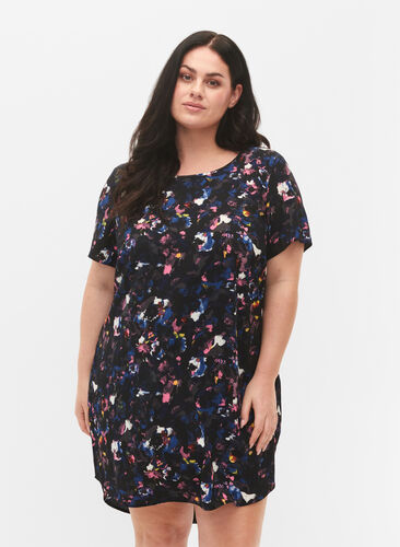Dress with short sleeves, Graphical Ditzy, Model image number 0