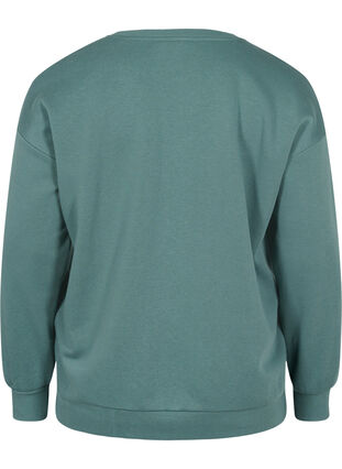 Sweatshirt with sporty print, Dark Forest, Packshot image number 1