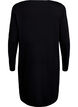 Long-sleeved nightgown in organic cotton, Black, Packshot image number 1