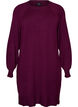 Short knitted dress with raglan sleeves and a centre seam, Red, Packshot image number 0