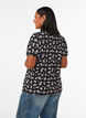 Blouse with short sleeves and floral print, Black, Model image number 2