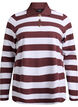 Striped polo shirt with long sleeves, Dark Bordeaux, Packshot image number 0