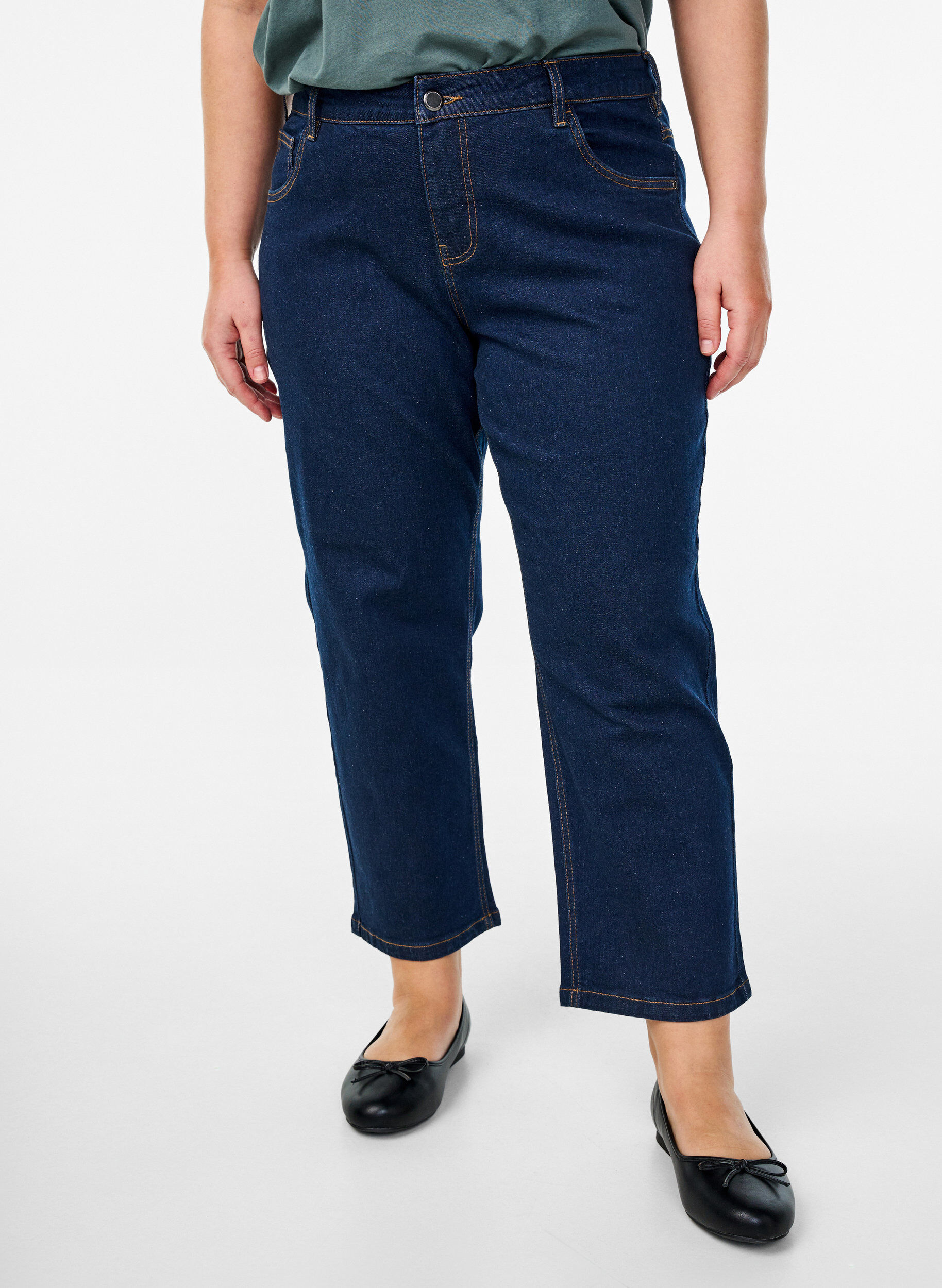 ZizzifashionCropped Vera jeans with a straight fit, Blue, Model image number 2