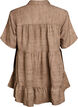 Loose blouse with collar and buttons, Brown, Packshot image number 1