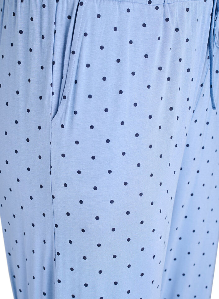 Night trousers in modal with high waist, Blue, Packshot image number 2