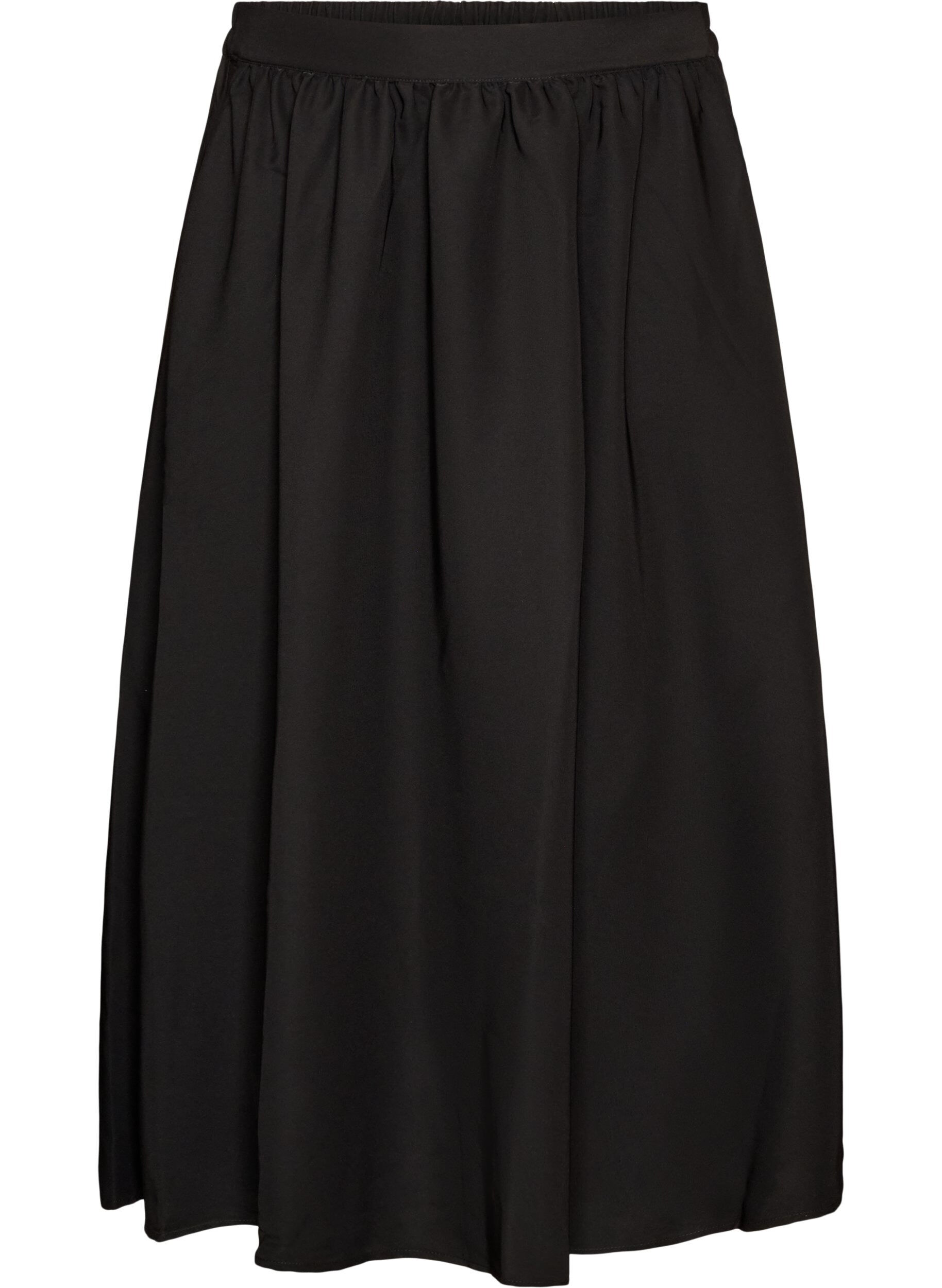 ZizzifashionA-line maxi skirt with pockets, Black, Packshot image number 0